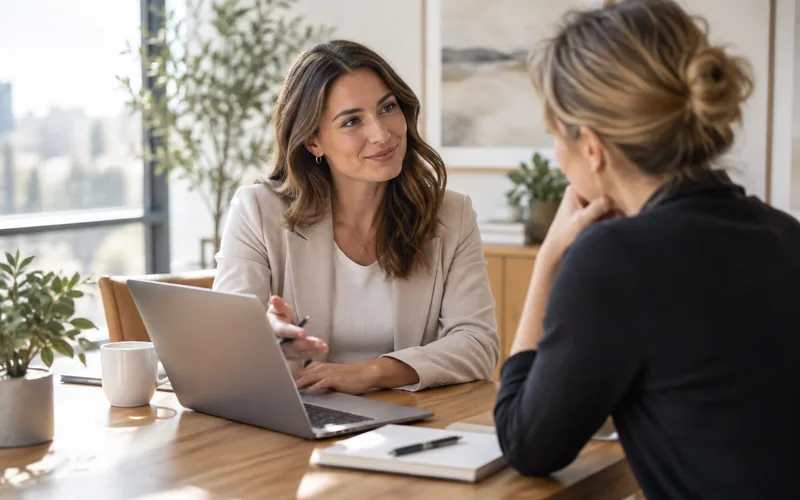 REGRA consultant talking openly with a client