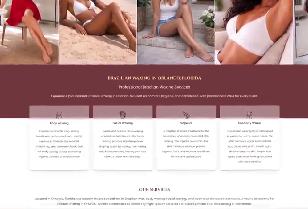 Projeto Annie's Beauty & Body Waxing creado por REGRA Digital Business