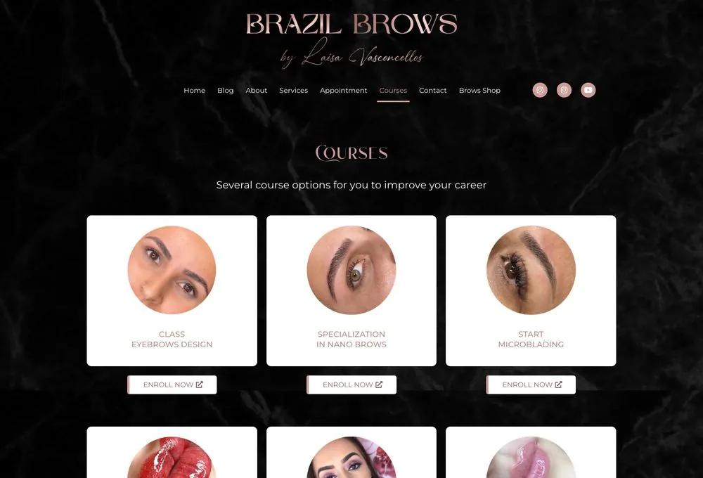 Brazil Brows — Courses website built by REGRA Digital Business