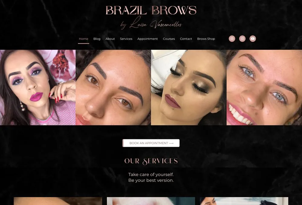 Brazil Brows Beauty website built by REGRA Digital Business