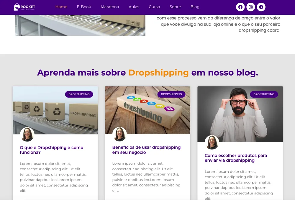 Projeto Loja de Dropshipping creado por REGRA Digital Business
