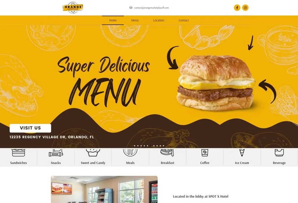Orange Marketplace FL website built by REGRA Digital Business