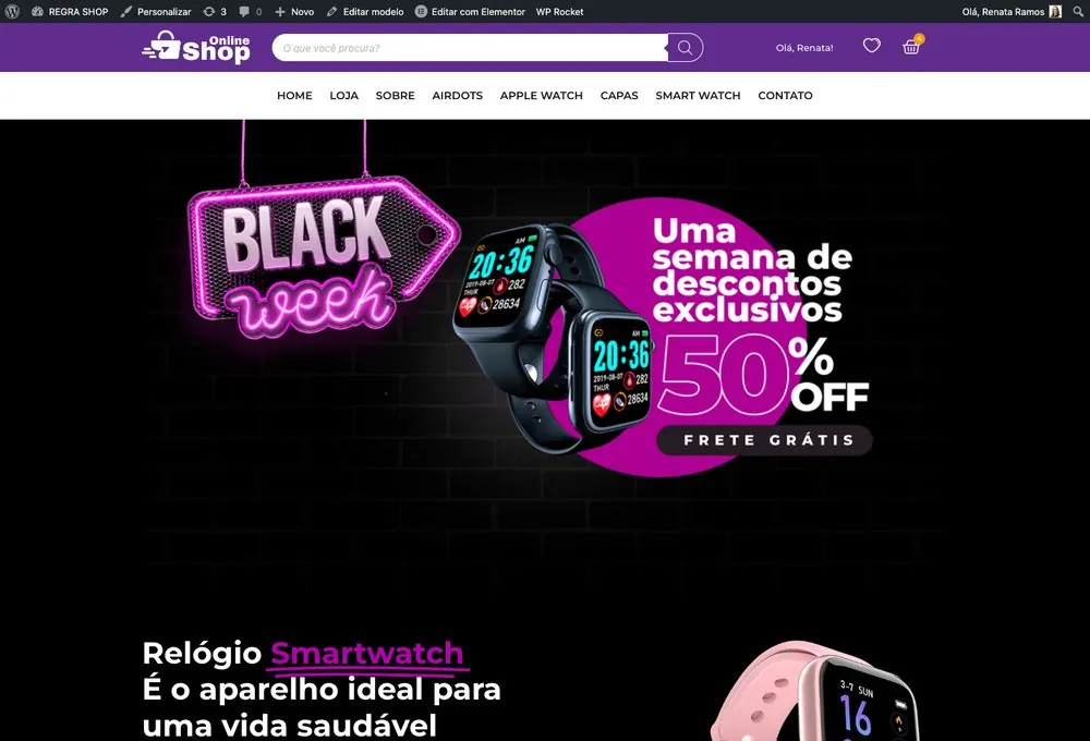 RegraShop website built by REGRA Digital Business