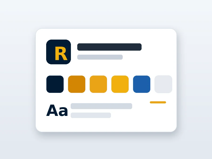 Brand board with logo, colors and typography