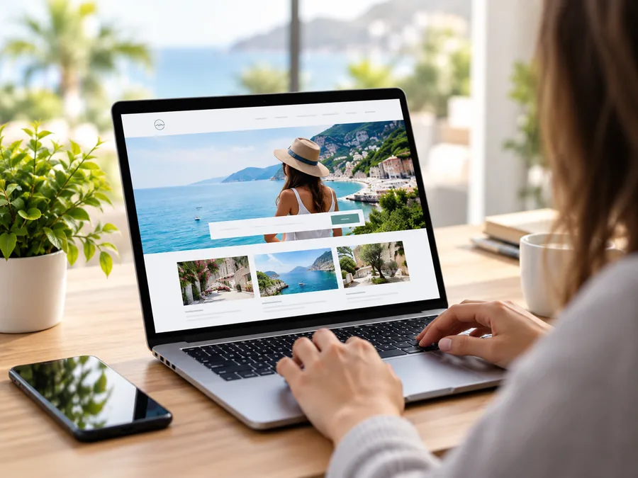 High-converting landing page shown on a laptop