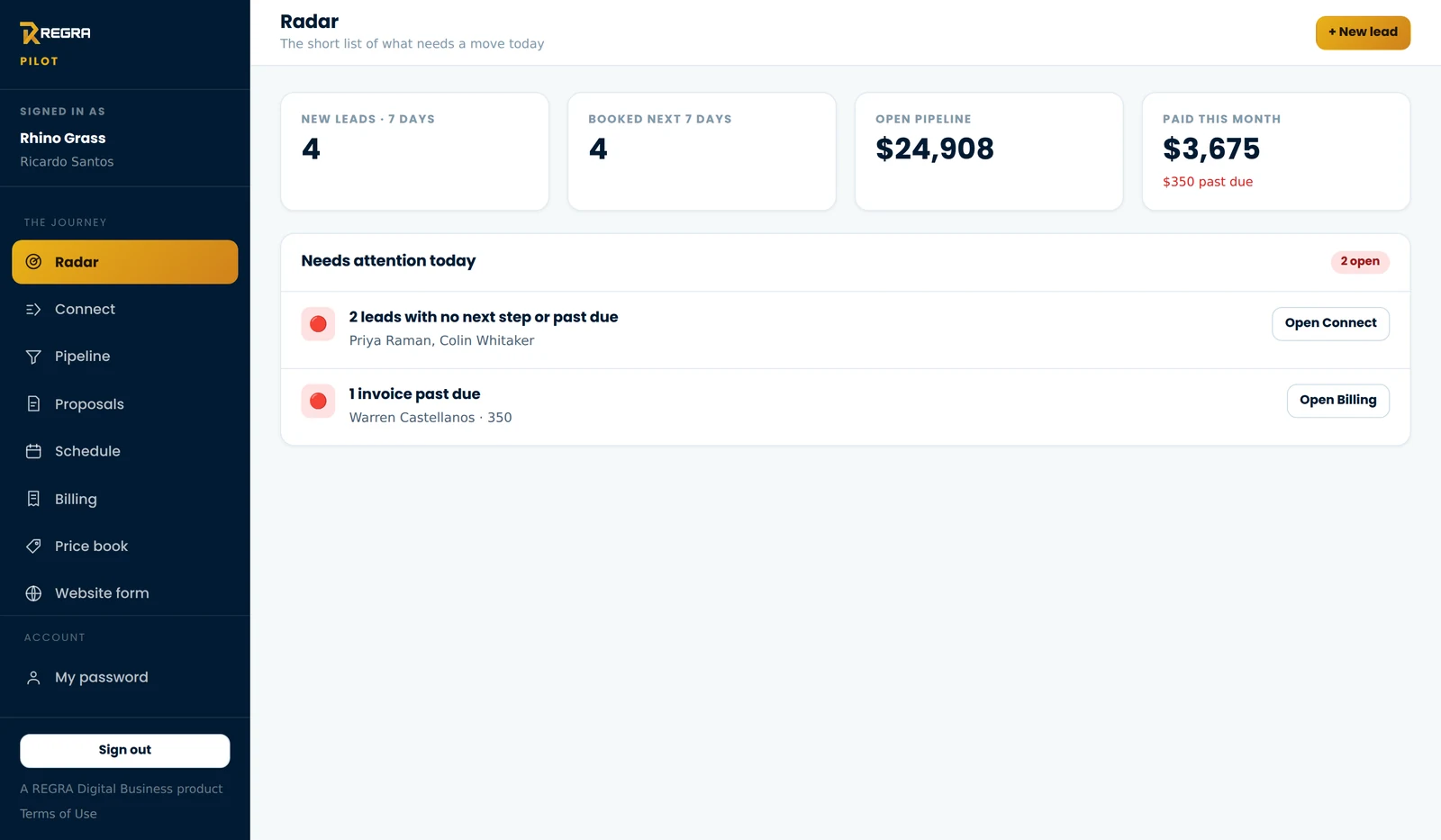 Radar — the short list of what needs attention today